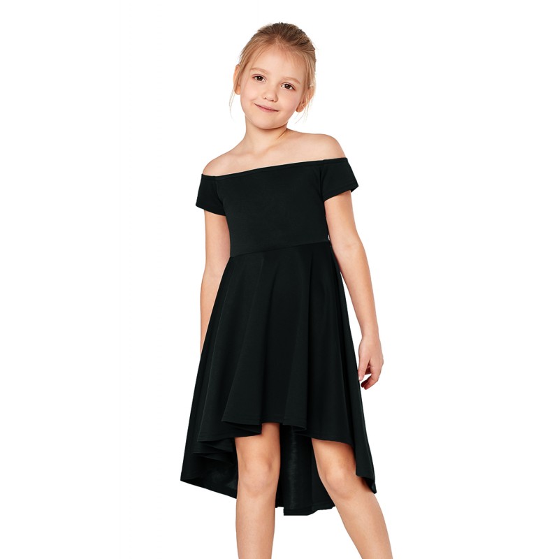 Black All The Rage Skater Dress for Little Girls