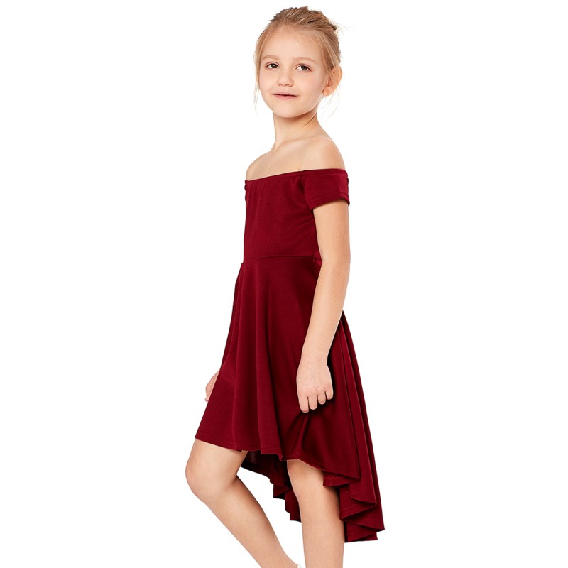 Red All The Rage Skater Dress for Little Girls