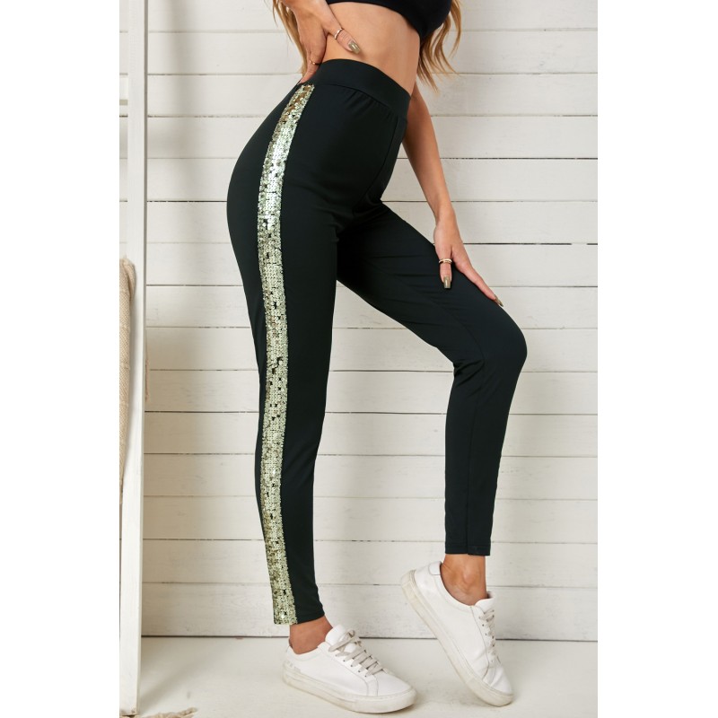 Sequin Skinny Ankle Length High Waist Pants