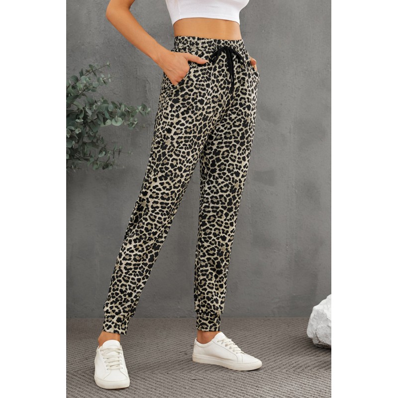 Leopard Print High Waist Slim-fit Pants