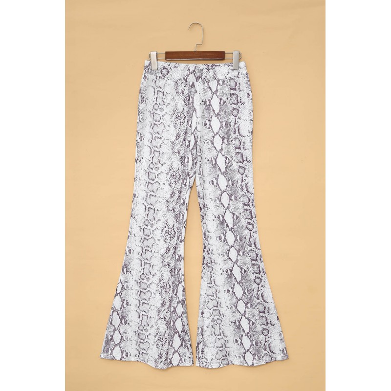 Snakeskin Print Wide Legs Pants