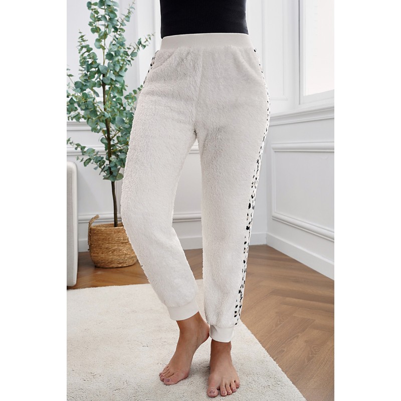 Leopard Patchwork Plush Jogger Pants