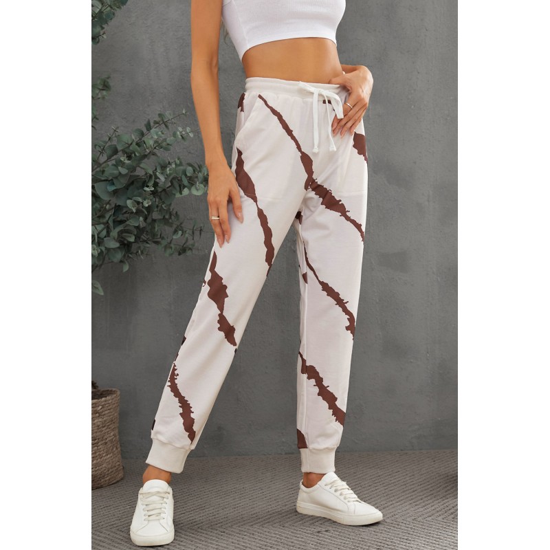 Casual Tie-dyed Drawstring Elastic Waist Pants