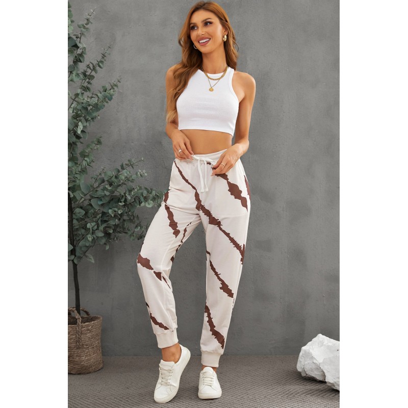 Casual Tie-dyed Drawstring Elastic Waist Pants