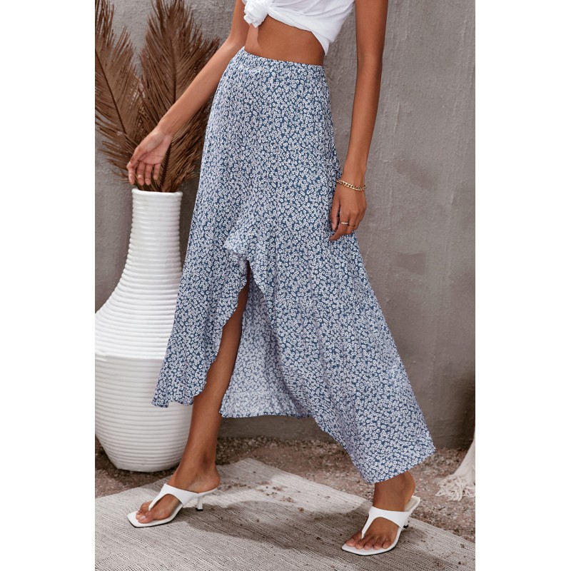 Sky Blue Travel Maxi Skirt