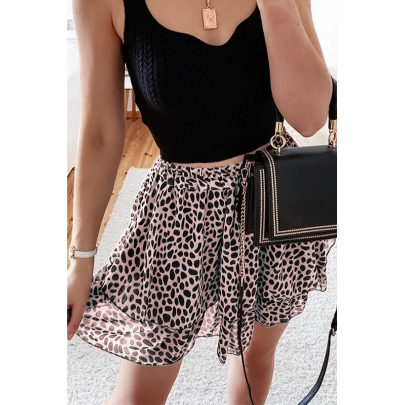 Leopard Print Mini Skirt