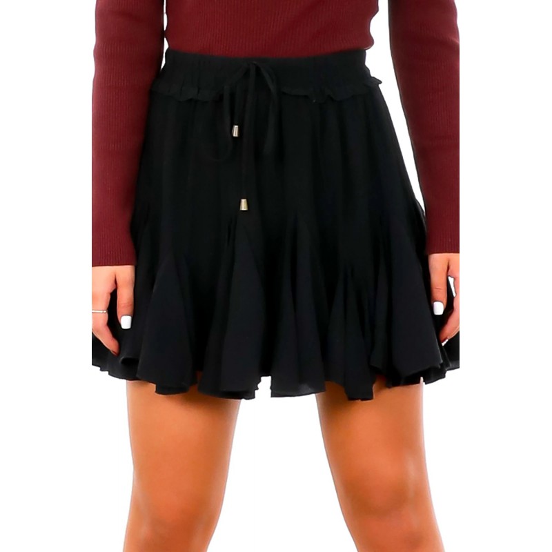 Black Korean High Waist Tutu Pleated Mini Skirt