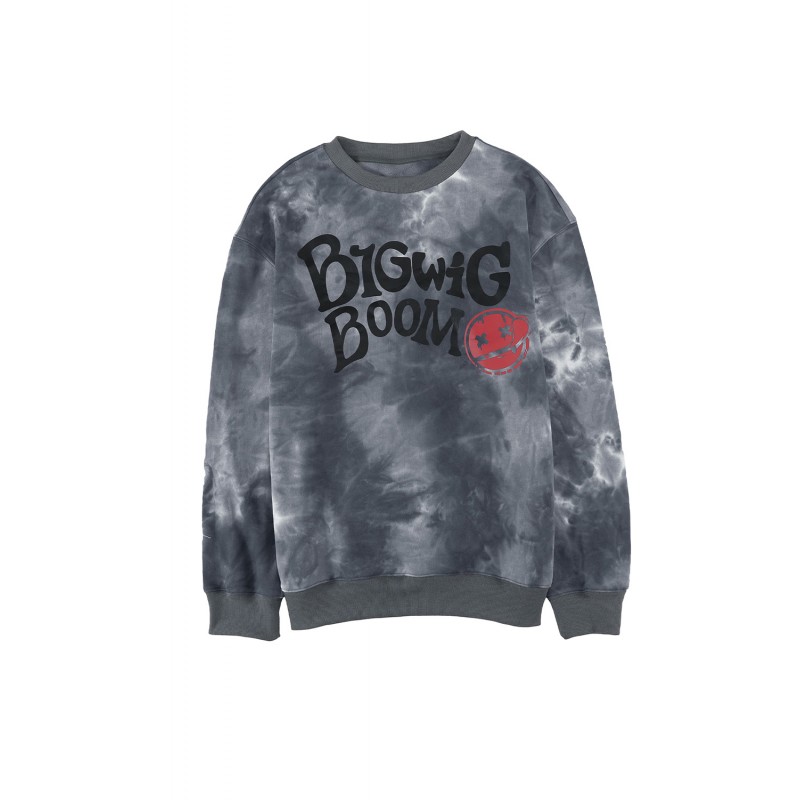 Tie-dyed Letter Print Crew Neck Men's Graphic Sweatshirt