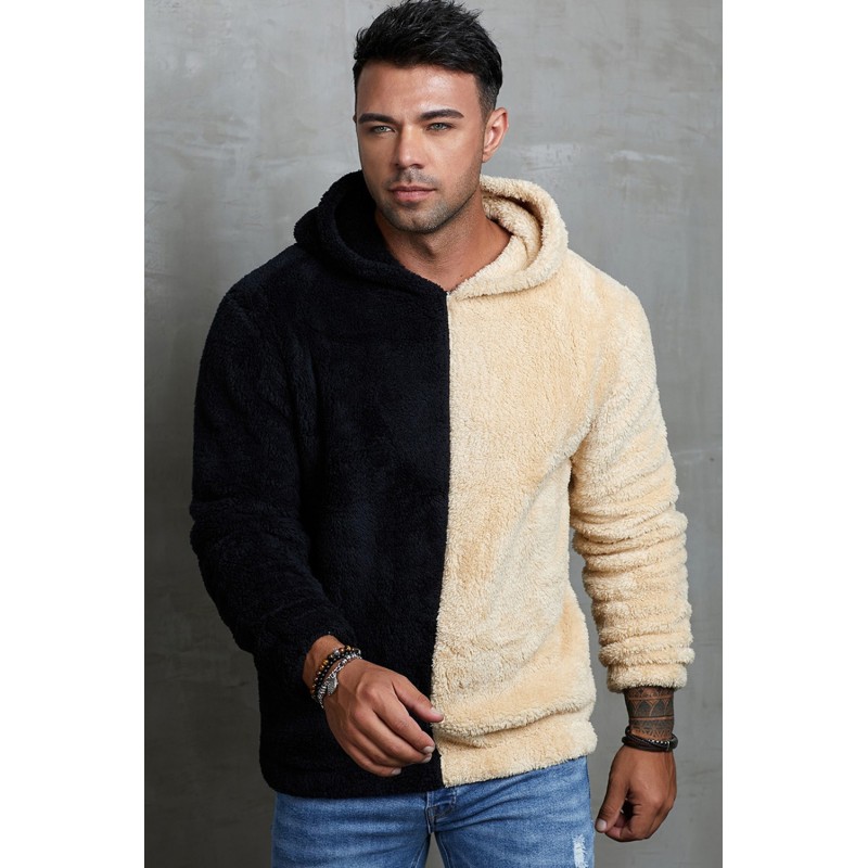 Apricot Colorblock Fleece Men's Hoodie