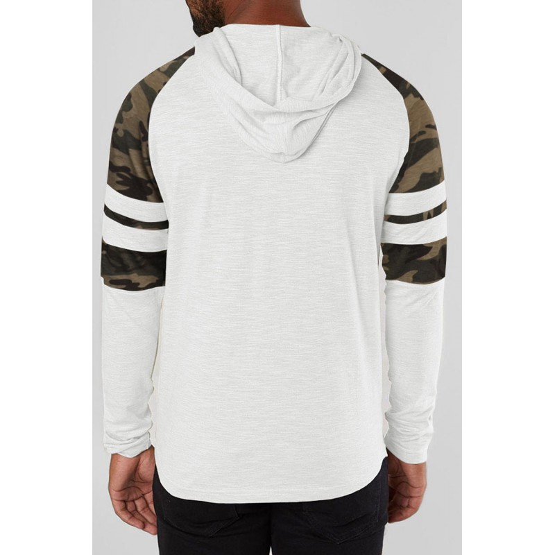 Camo Raglan Long Sleeve Pocket Men's Hoodie