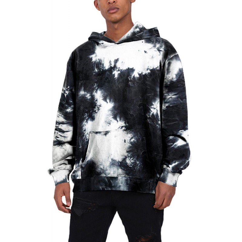 Tie-dyed Kangaroo Pocket Loose Men's Hoodie