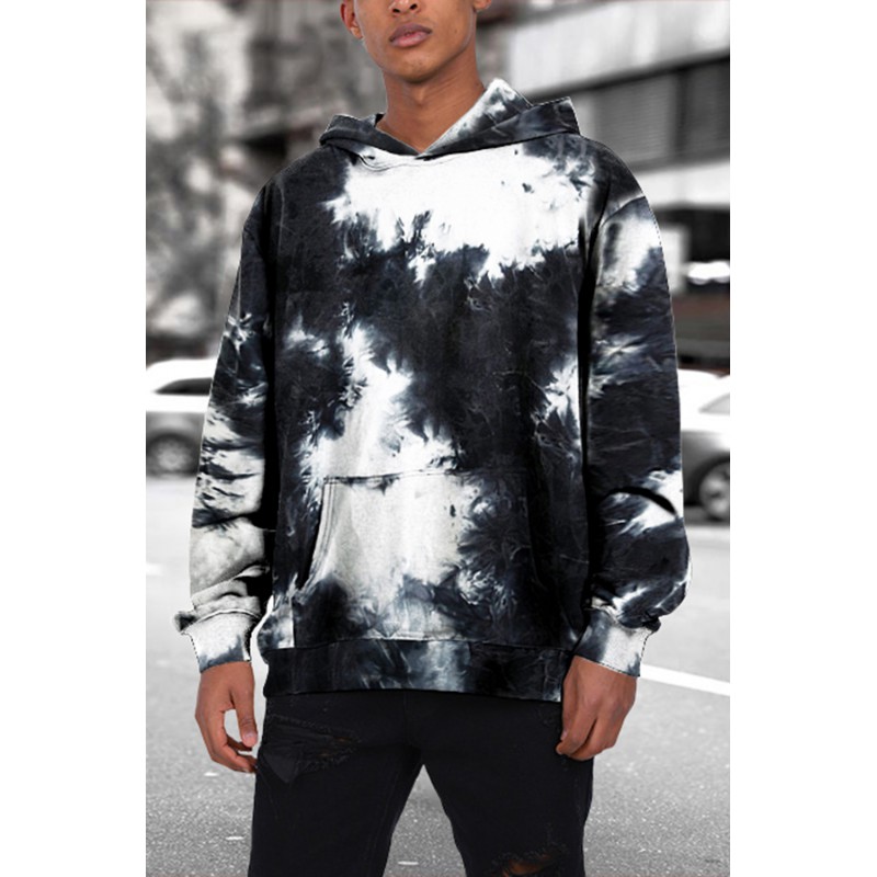 Tie-dyed Kangaroo Pocket Loose Men's Hoodie