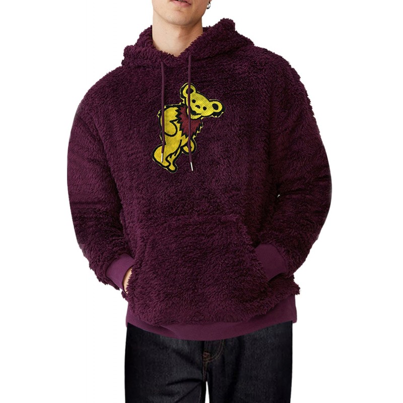 Graphic Print Kangaroo Pocket Men's Plush Hoodie