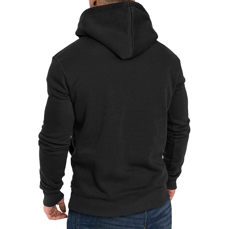 Black Long Sleeve Pullover Men Hoodie