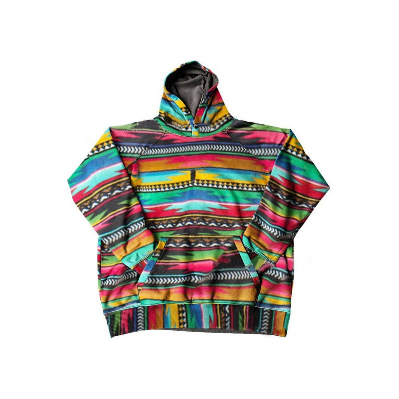 Multicolor Striped Pullover Men's Hoodie