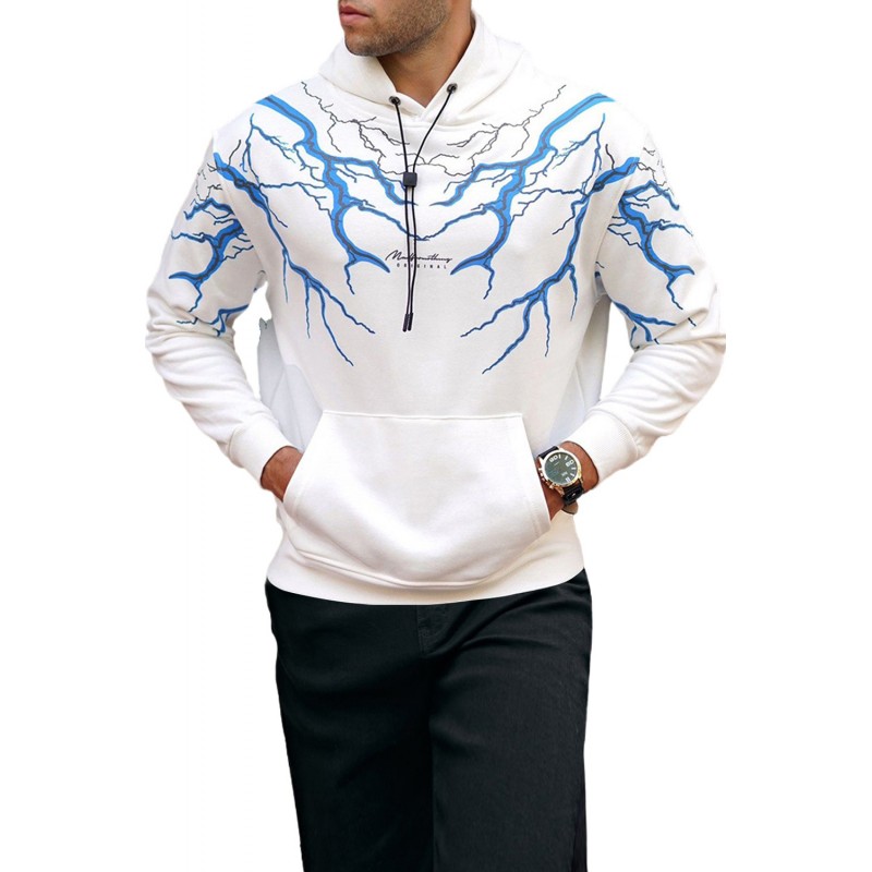 White Lightning Long Sleeve Casual Men's Hoodie